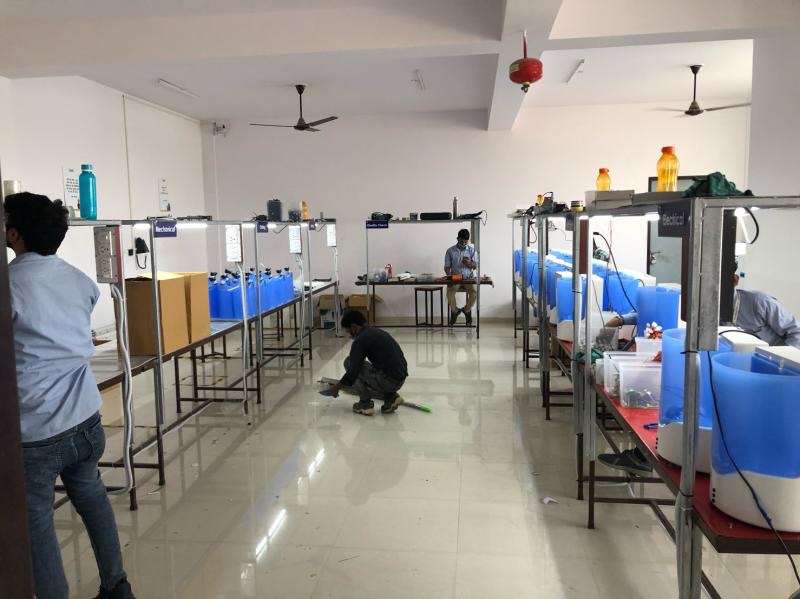 Set up of two production line for Hand sanitizer dispenser and UV machines