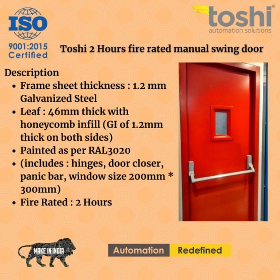 Toshi 2 Hours fire rated manual swing door